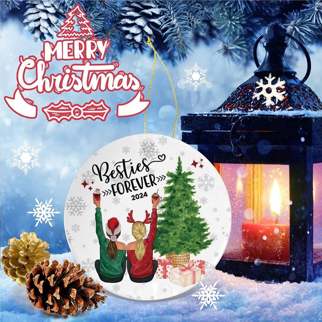 Besties Forever Ornaments - Best Friend Christmas Ornaments, Gifts for Friends Female, Friendship Gifts, Friendship Christmas Ornament 2024