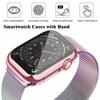 Case+Metal Milanese bands For Apple Watch Band 44mm 38mm-42mm-40mm Magnetic Loop iwatch Series 9 8 7 6 5 4 3 SE 45mm 41mm Strap