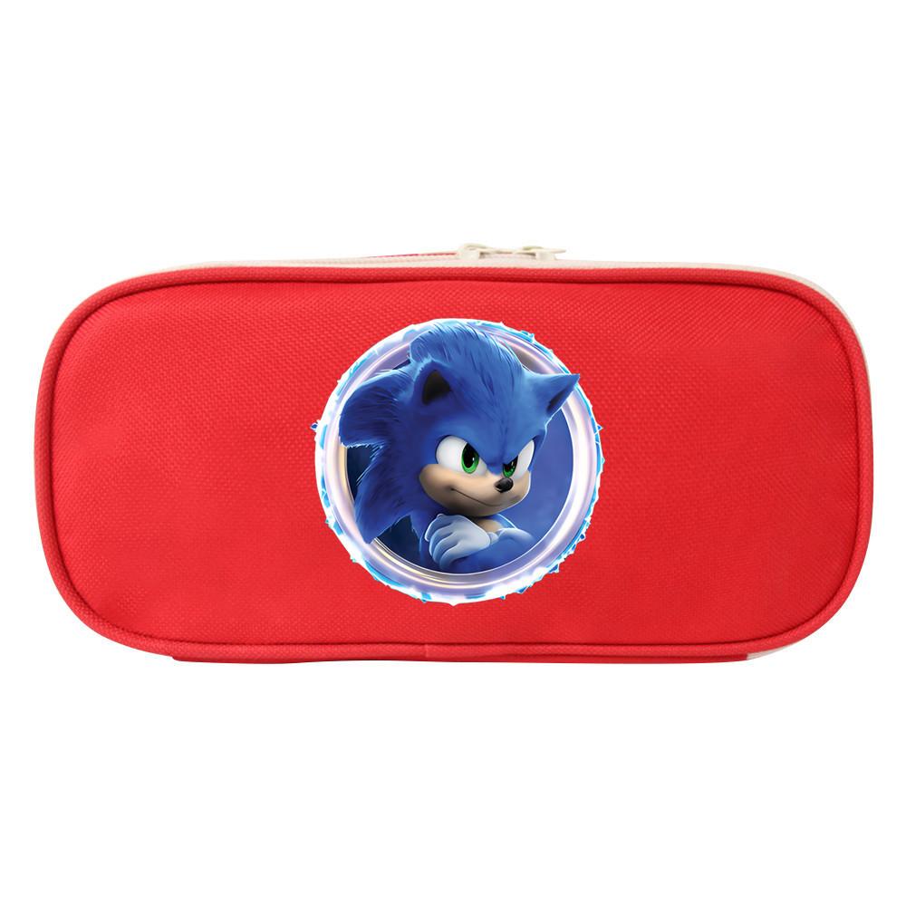 Sonic The Hedgehog Student Pencil Case Canvas Large Capacity Zipper Pen Bag For School Supplies And Teen Gift