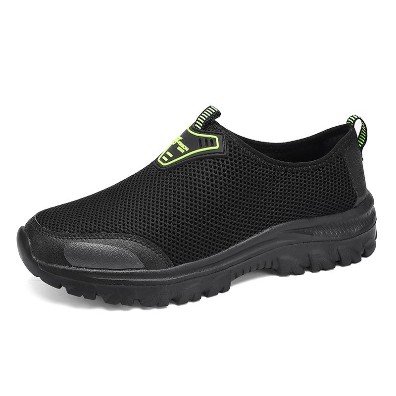 Rutschfeste flache Schuhe für Herren mit atmungsaktivem Mesh, lässiges Laufen, leichte und bequeme Sportschuhe für den Außenbereich, Einschuhe