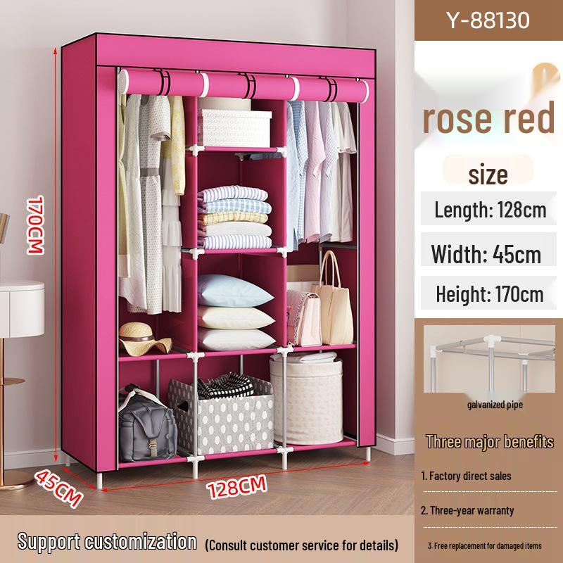 Large Capacity Non-Woven Fabric Wardrobe with Steel Frame & Folding Design