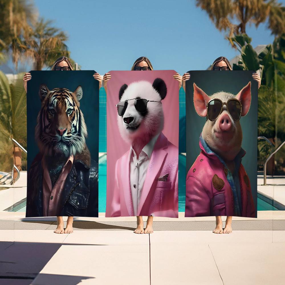 Fashion Animal Tyrannosaurus Fashion Funny Beach Towel Colorful Bath Towels for Girl Microfiber Quick Dry Sand Free
