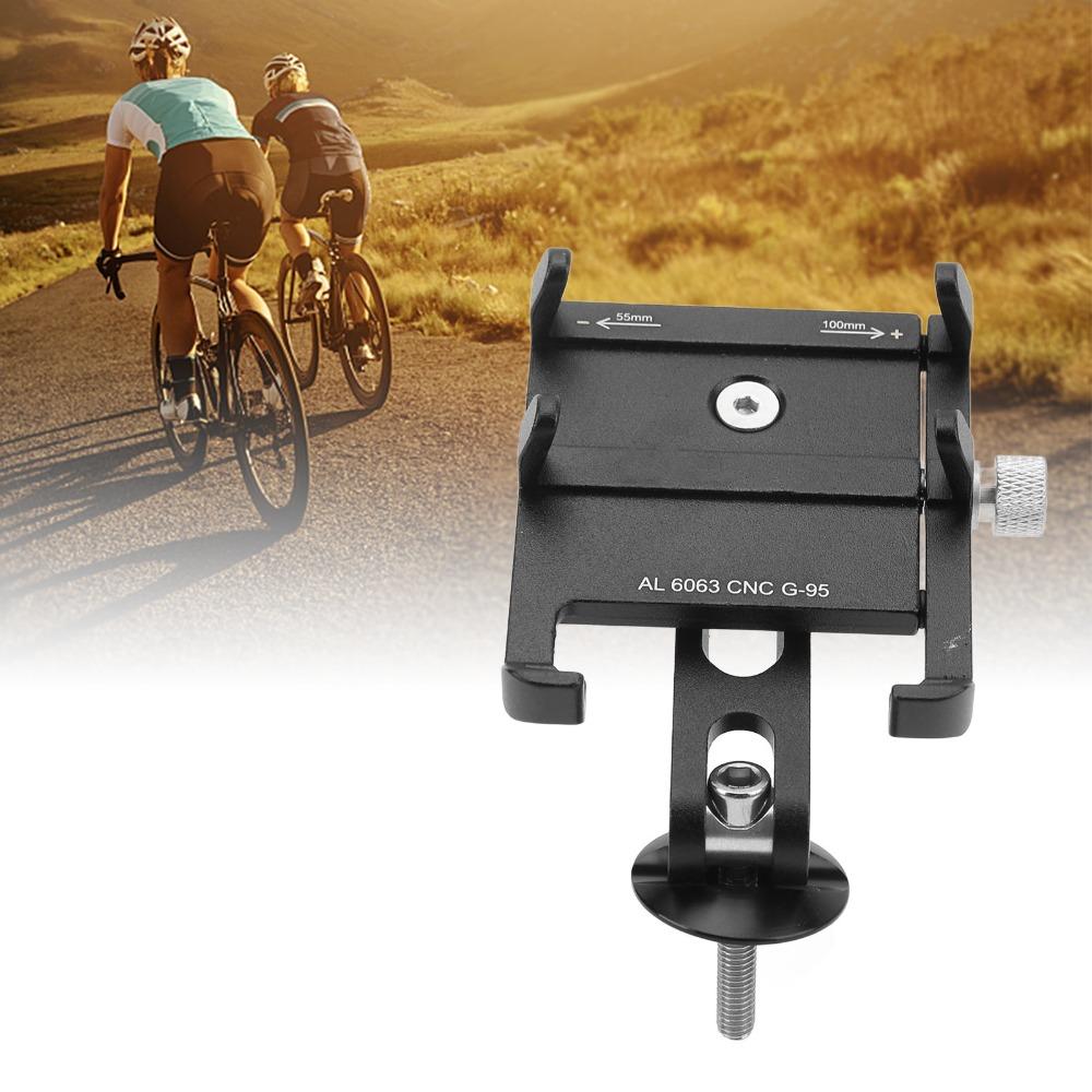 Black Handlebar Phone Holder Aluminum Alloy Stem Cap Center Phone Holder Long Distance Cycling