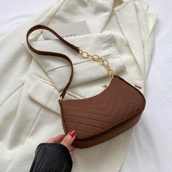 Women Felt Underarm Bag Fashion Shoulder Bag Stylish Top Handle Bag Quilted Handbag Stylish Hobo Bag for Shopping Dating Commuting