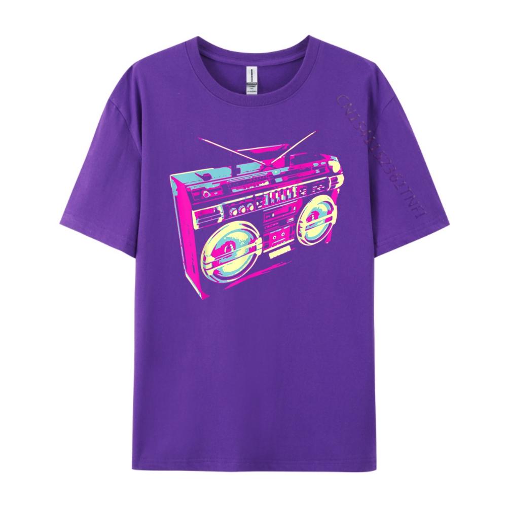 Cool Cassette Boom Stereo Music Player Box Design Funny Shirts Shirts Harajuku Comfortable TShirt Casual