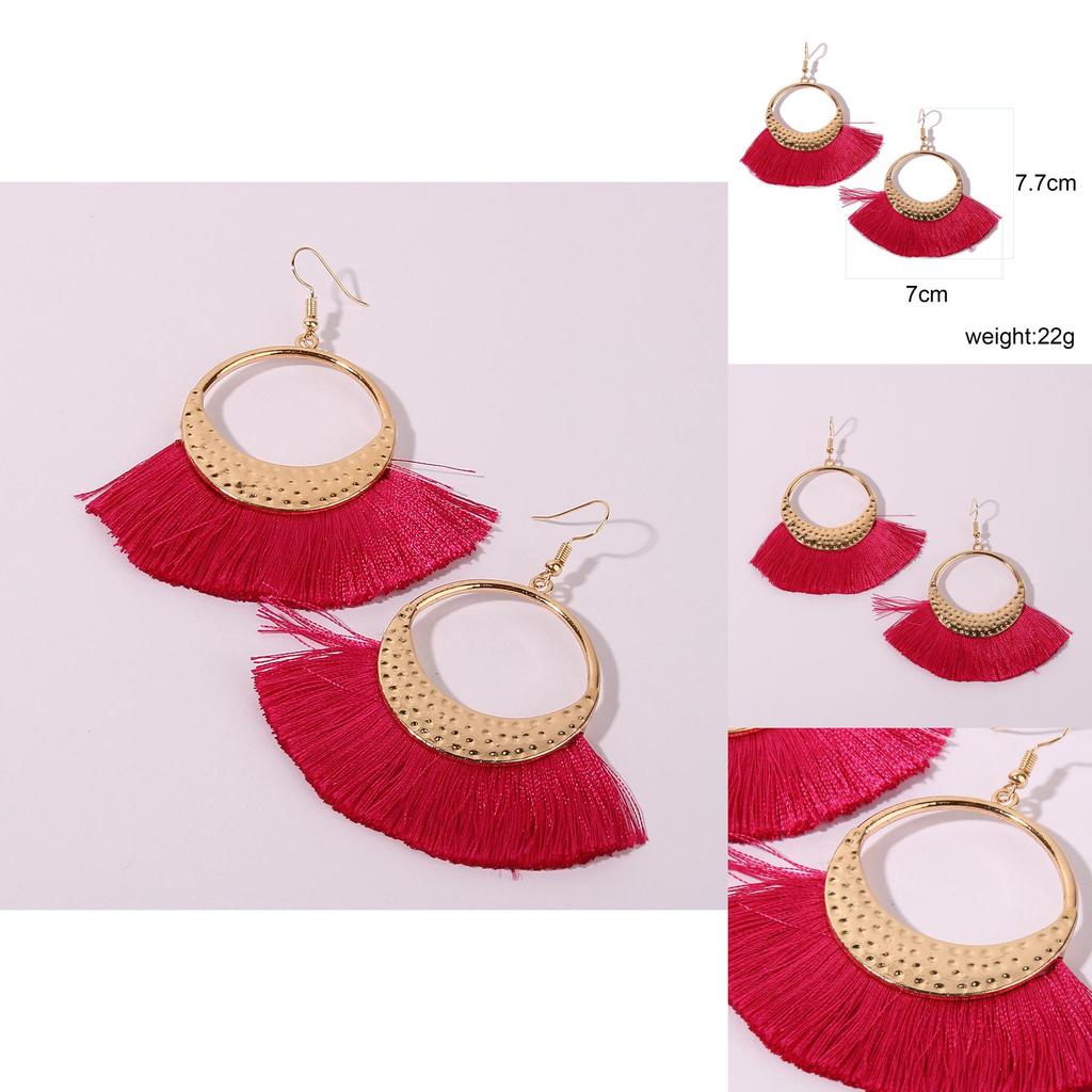 Bohemian Style Alloy Geometric Dangle Earrings For Travel And Party