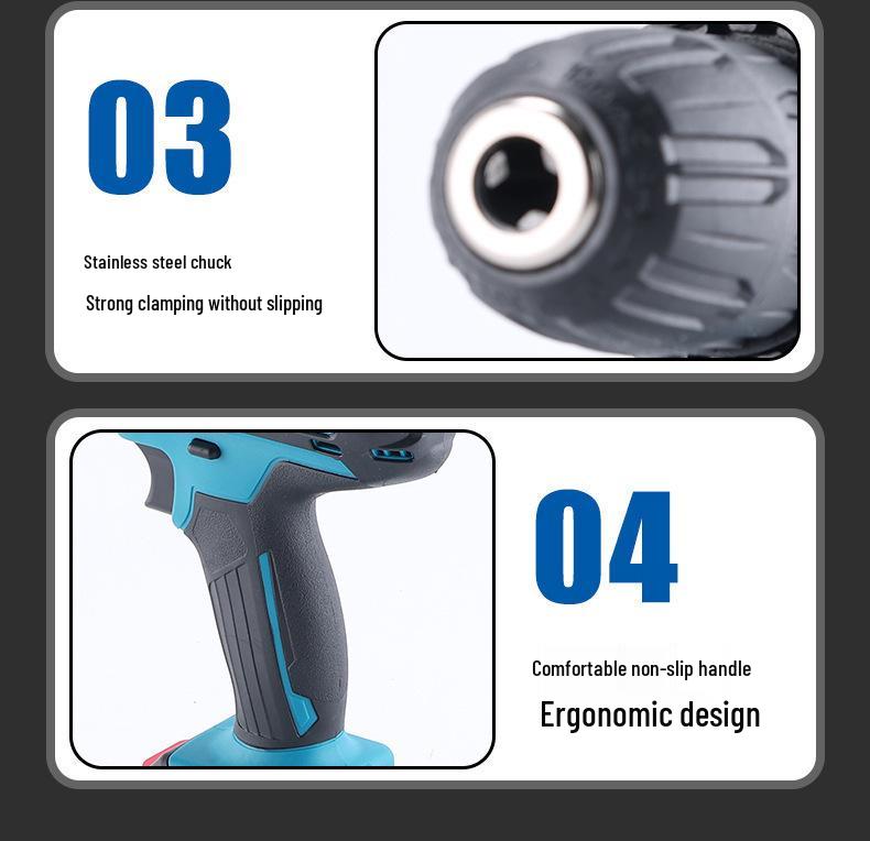 High-Power Multifunctional Lithium Electric Drill & Screwdriver Set