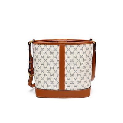 Retro Monogram Large-capacity Bucket Bag, Fashionable and Versatile for Commuting, Single-shoulder Crossbody Women's Bag for Both Parents