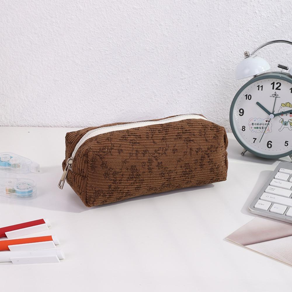 High Quality Fresh Floral Pen Bag Portable Multifunctional Pencil Case Large Capacity Stationery Organizer School Office