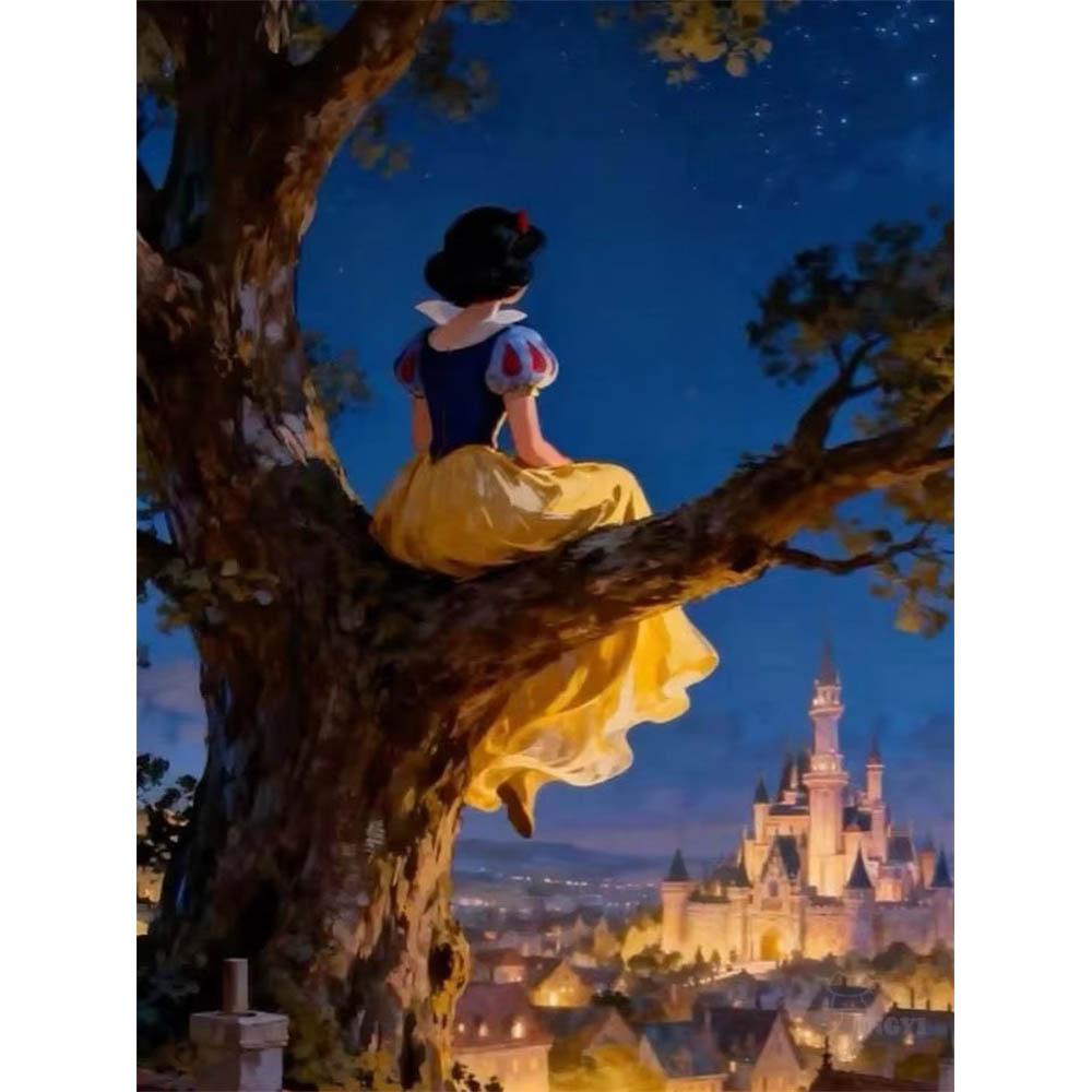 Disney Prinzessin Antike Nachtszene Kollektion 5D Diamantmalerei Voll mit Diamanten DIY Handgemalte Diamantmalerei Fantasie Dekoratives Malerei-Set