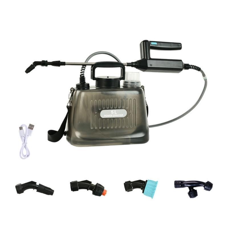 

Rechargeable Shoulder Carry Garden Sprayer 5L See Through Container Type C Charging For Outdoor Lawn Care