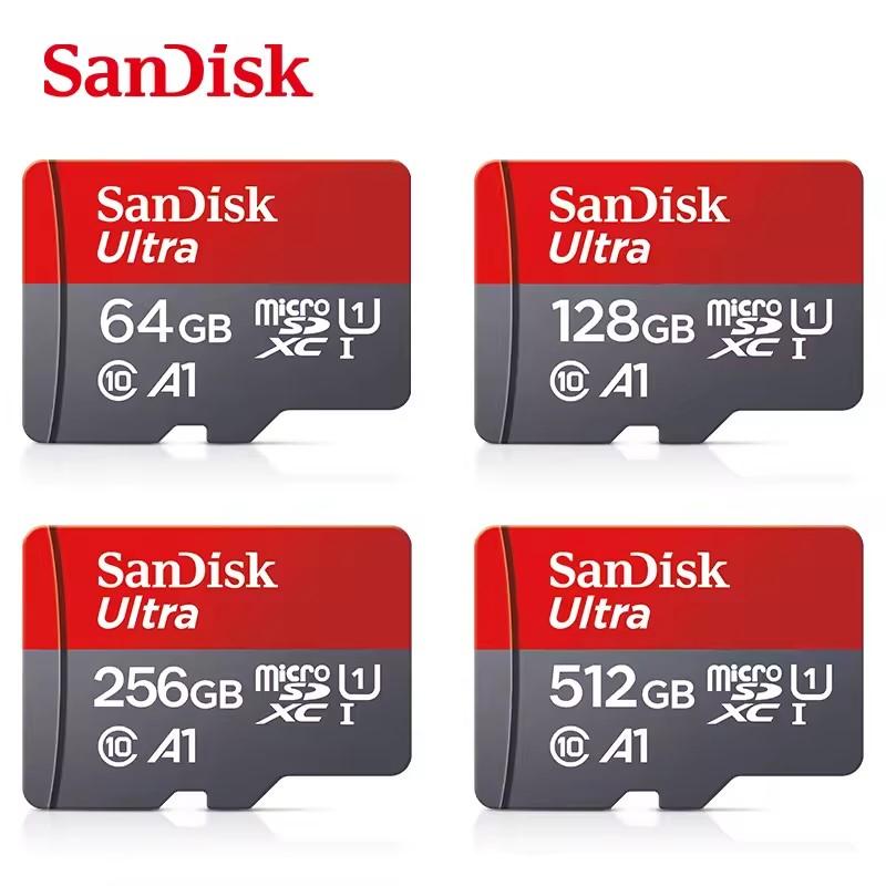 SanDisk Ultra 128GB Micro SD TF-kort SDXC U1 A1 Opptil 150MB/s 32GB 64GB 256GB 512GB Micro SD-kort SD/TF Flash-kort Minnekort For Telefon PC Nettbrett