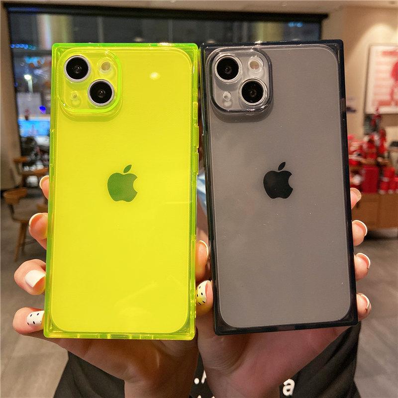 

Квадратный флуоресцентный прозрачный чехол для телефона Iphone 14 13 12 11 Pro Max Xs Max Xr 13pro 14 Plus противоударный прозрачный чехол