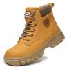 Fashion Mens Steel Toe Safety Boots Waterproof Leather Work Shoes Protective Work Boots High Top Safety Shoes Man Labor Protection Shoes