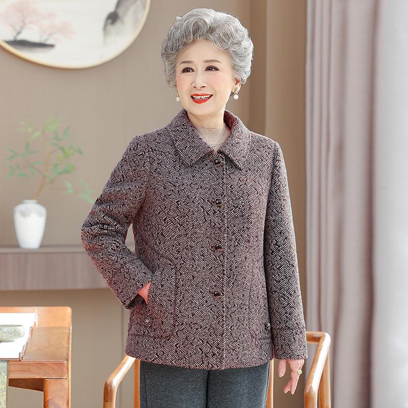 

Stylish Spring Jacket for Elderly Women – Plus Size Grandma Style for 60+ Moms 4XL [135-145 lbs]