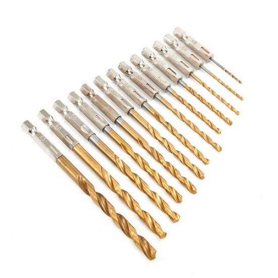 13 Pcs HSS Drill Bit Set Hexagon Tool Handle Used For Cordless Screwdriver