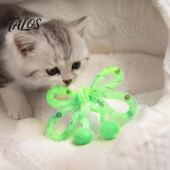 Interactive Toys for Multi Cat Households Mesh Tube Toy, Butterfly Shape Chew Toy with Bells Indoor Exercise And Plush Balls, Flexible Cats