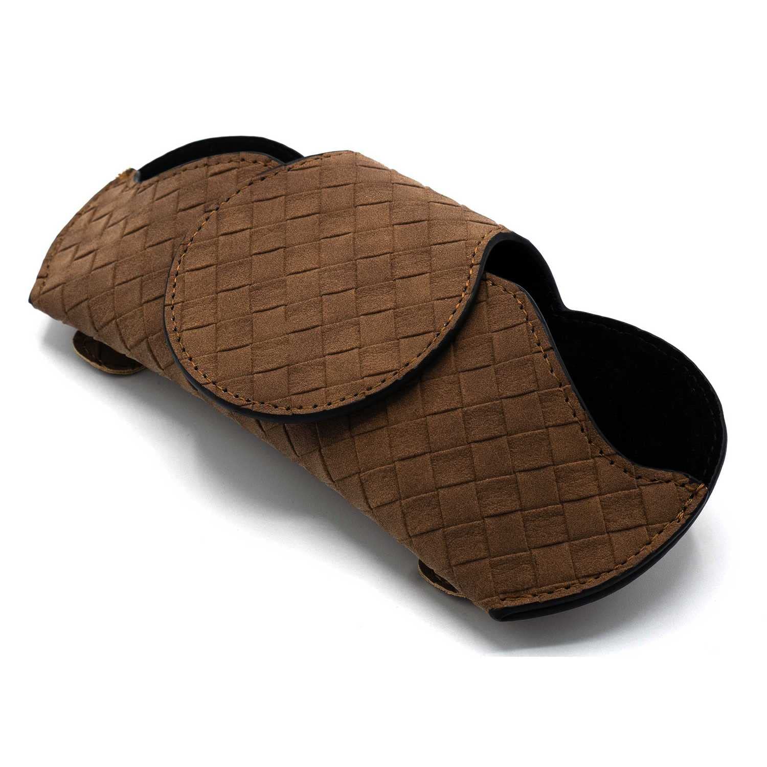 

SKYBELL Sunglasses Holder Car Clip Magnet One Hand Thin Storage Glasses Case Sun Visor Pocket Car Glasses Storage Universal (Brown)