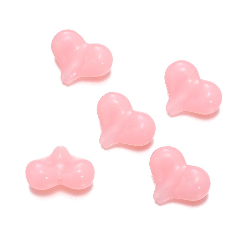 10pcs/lot Acrylic Jelly Colored Heart Shape Beads Bracelet Loose Beads For DIY Jewelry Making Necklace Craft Accessories