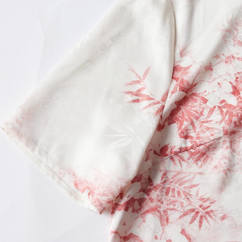 New Chinese Style Printed Five-Sleeve Shirt