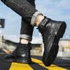Fashion Black Leather Men Boots High Quanlity Light Men Ankle Boots Winter Outdoor Casual Shoes No-slip High Top Male Work Shoes