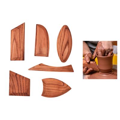 Pottery Foot Shapers Tool Wood Clay Texture Ribs Pottery Rib Trimming Tool for Ceramic Clay Modeling Shaping Smoothing