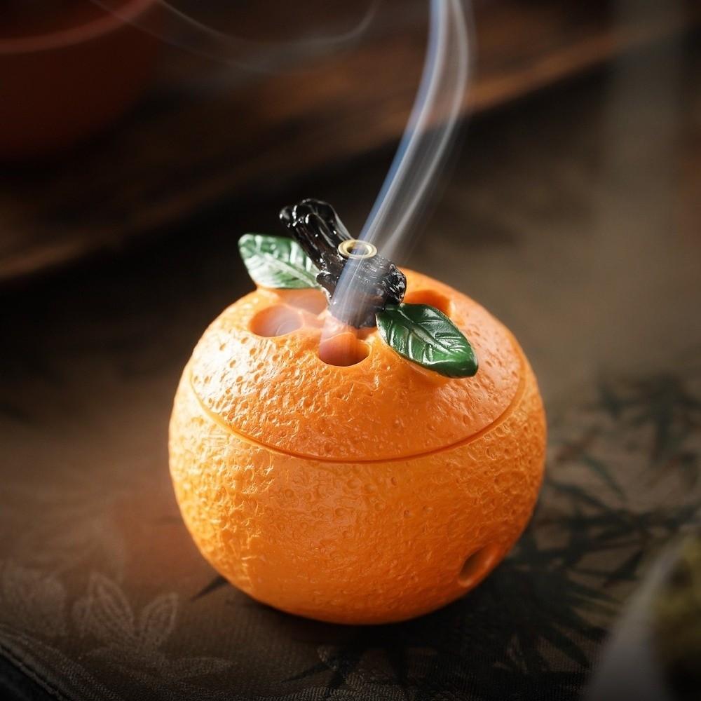 3D Orange Shape Incense Burner Creative Design Desktop Ornament New Ash Catcher Home Decor