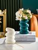 Plastic Spiral Vase, Nordic Style Creative Flower Arrangement, Container Decoration, Dry and Wet Vase, Imitation Glaze.