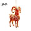 Chinese Zodiac Acrylic Charms 2D Goat Christmas Hanging Ornament, 3.15 Inch Farm Animal Xmas Tree Durable Decorative Boards Decoration for Car