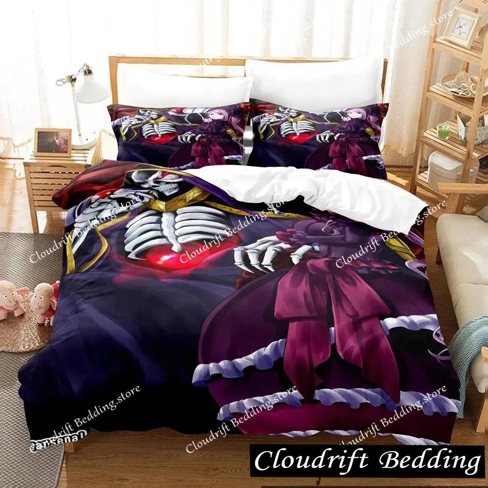 3D Print Anime OVERLORD Bedding Set Duvet Cover Bed Set Quilt Cover Pillowcase Comforter King Queen Size Boys Adult Bedding Set