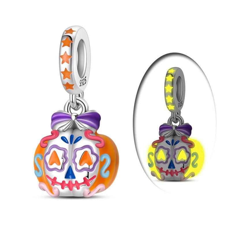100% Coppernew Halloween Series Charm Pumpkin Skull Beads Fit Originalbracelet Diy Jewelry Making Gifts