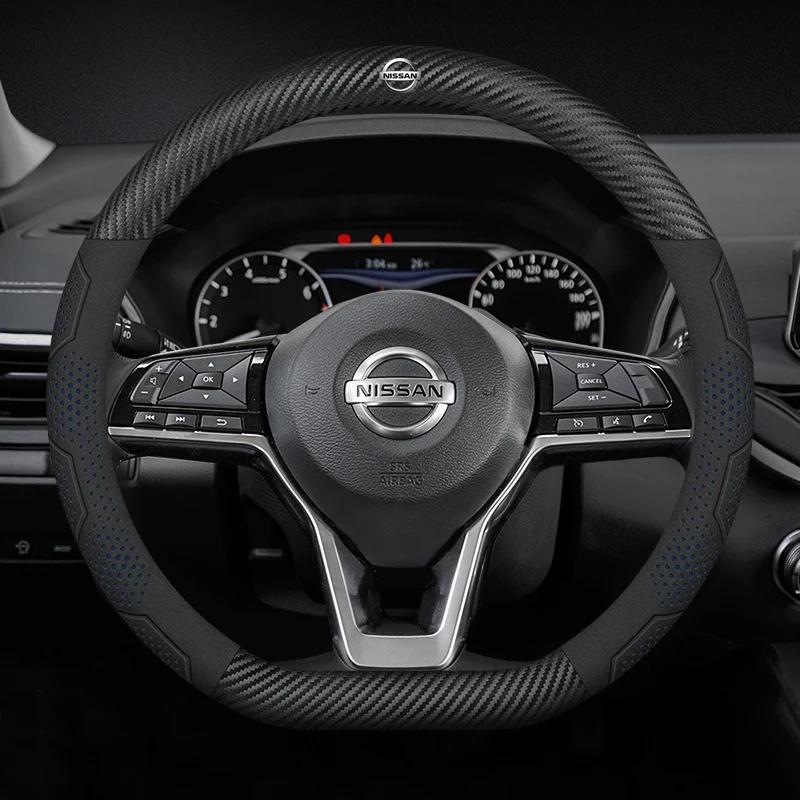 lfcsw2 Car Steering Wheel Cover Nissan Qashqai Juke X-Trail Patrol Note Leaf Altima Maxima Micra Murano Rogue Pulsar Sentra Teana Tiida