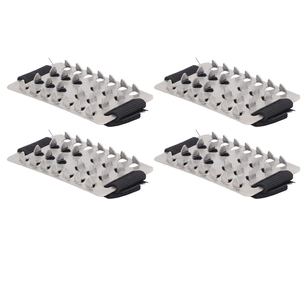 2 Pairs Snow Claw Ice Gripper 26 Points Stainless Steel Hook And Loop Anti Slip Traction Grips