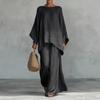 European and American Women's Loose Casual Shirt and Wide-Leg Pants Set (2026)