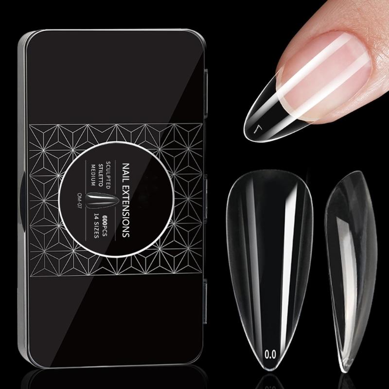 Clear Gel Nail Tips DIY Nail Extensions Transparent False Nails Art Decoration Long-Lasting Perfect for DIY Nail Art