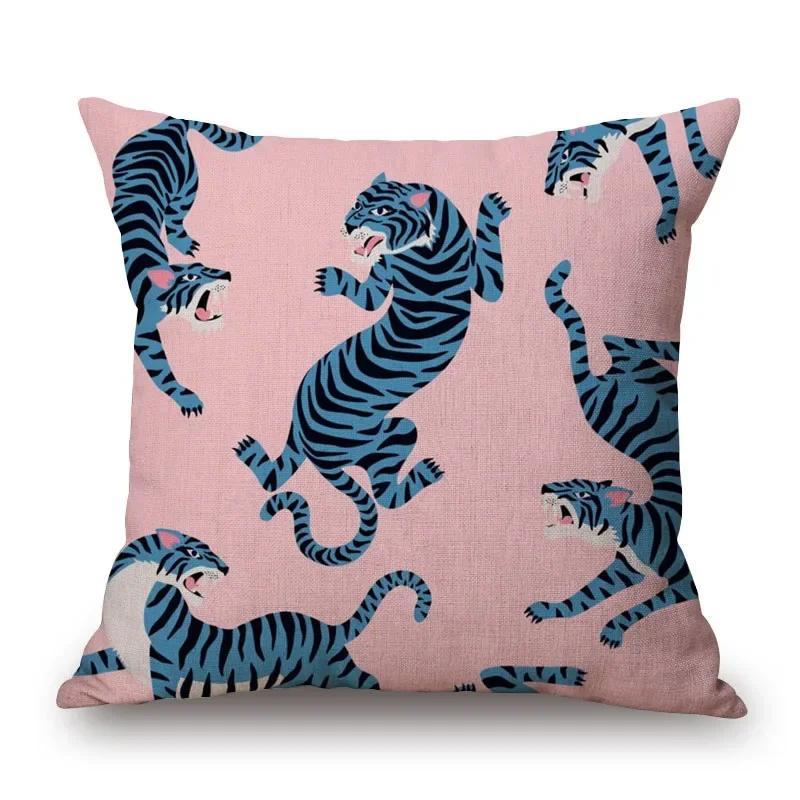 

Autumn Jungle Tiger Animals Painting Cushion Covers Home Decorative Pillows For Sofa Kissenbezug 12x12in 30x30cm