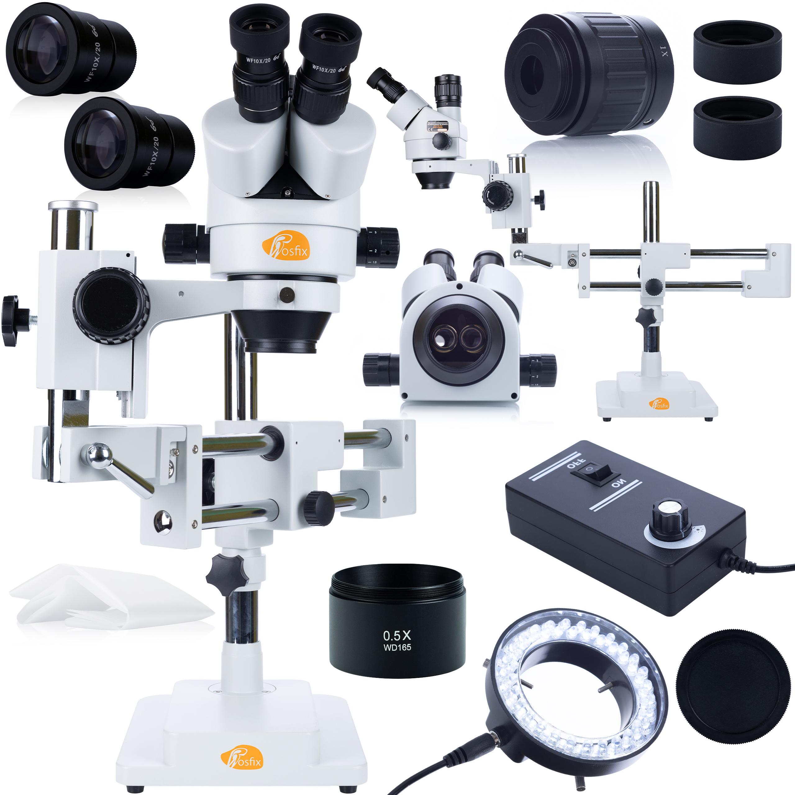 Rosfix Mikroskop Stereoskopowy Trinokularowy Jupiter Pro MSJP-T-SDMS1 – Duża Odległość Robocza 165mm | Oświetlacz 56xLED | Soczewka 0,5x