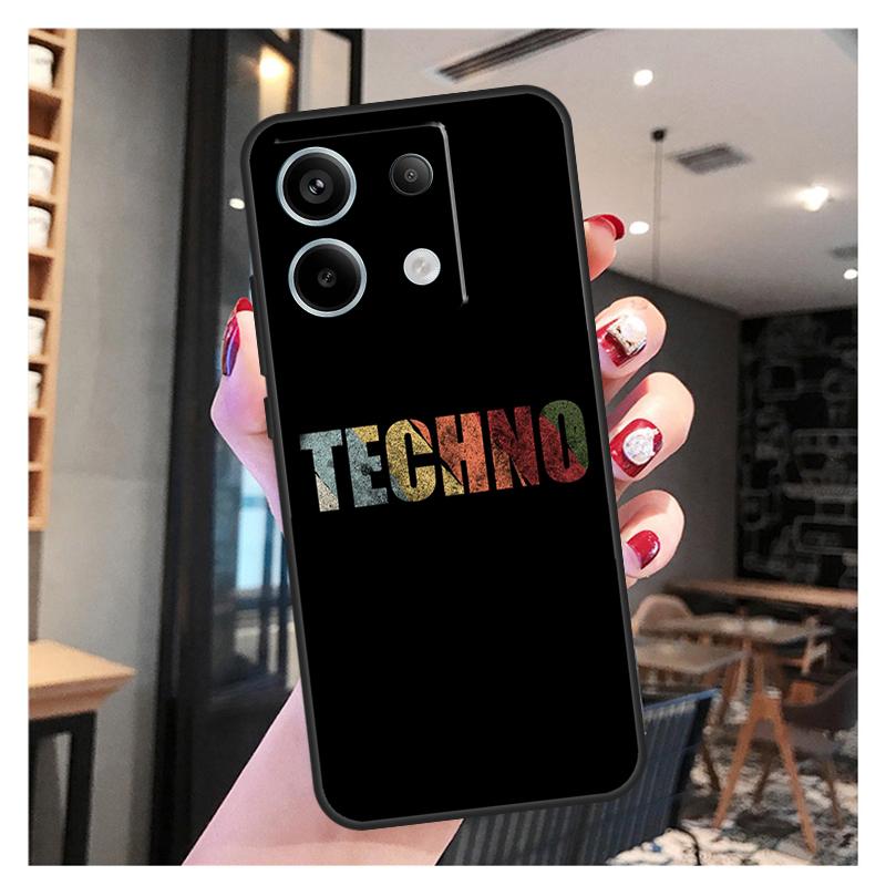 Love Techno Music Quotes Case For Xiaomi Redmi Note 13 Pro 12 11 9 10 12S 11S 10S 9S Redmi 13 12 10C 12C 13C Cover