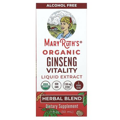 Organic Ginseng Vitality Liquid Extract, Alcohol-Free, 1 Fl Oz (30 Ml)