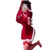 Chinese Style Cheongsam Christmas Cosplay Lingerie Sets Santa Dress Lace Chemises Sleepwear Velvet Nightgowns Porno Bar Uniform