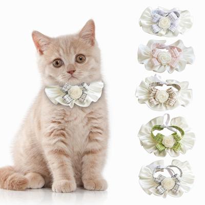 Exquisite Three-dimensional Flowers Ruffled Edge Pet Dog Cat Bowknot Neck Scarf Photoshoot