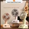 Xiaomi Retro Nostalgic Classic Desktop Office Fan 100 Speed Levels Adjustable Student Dormitory Rechargeable Fan