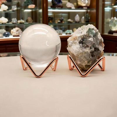 Metal Ore Crystal Cluster Stone Display Stand - Irregular Shape Base