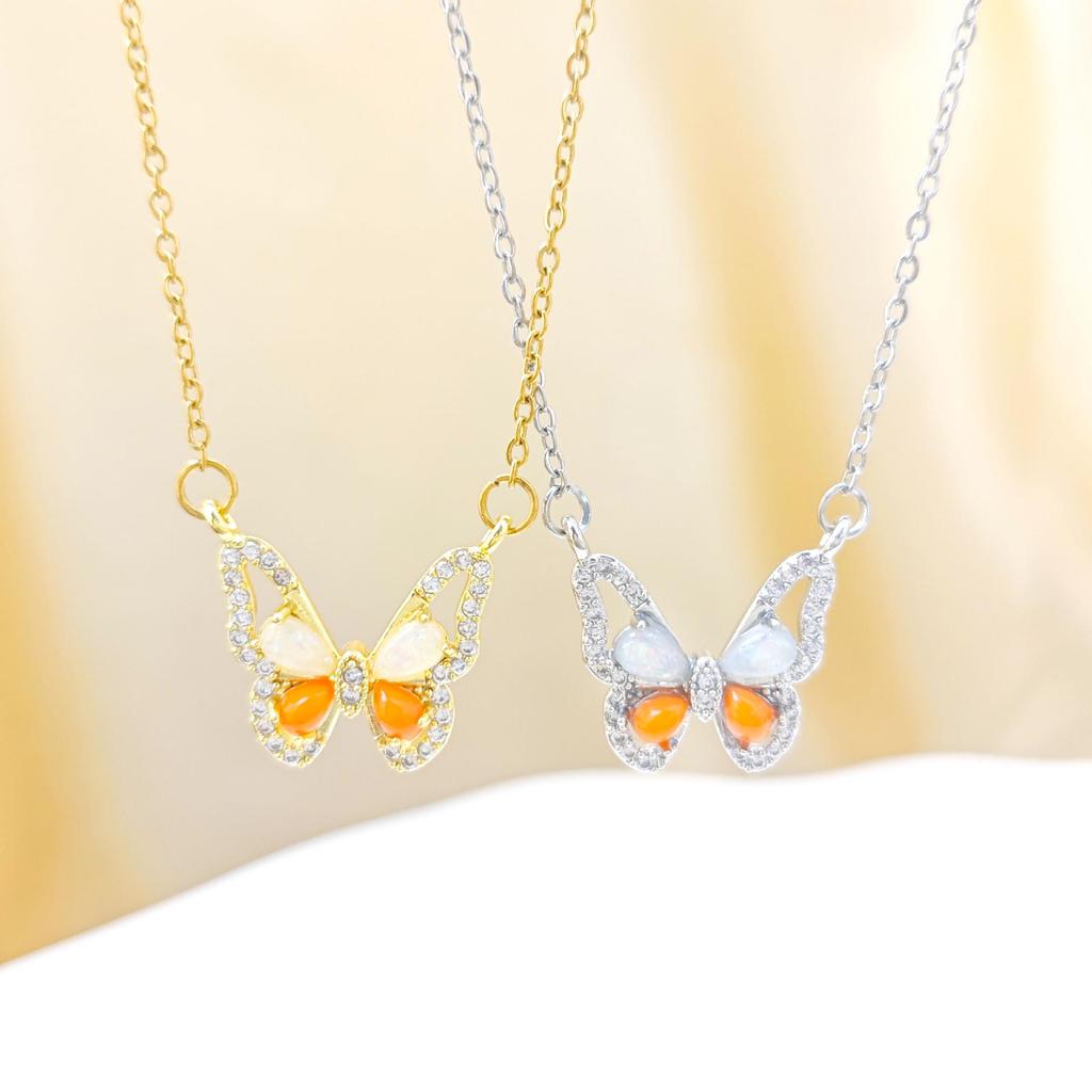 Colorful Butterfly Necklace - Elegant Clavicle Chain Jewelry with High-End Design