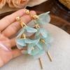 Sweet Pink Blue Flower Earrings for Women Yarn Mesh Long Tassel Earring Pendientes Mujer Fashion Y2K Jewelry Holiday Accessories