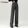 Fanzhen Women's 2024 A/W Thickened Woolen Wide-Leg Casual Trousers