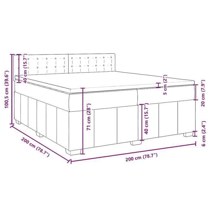 VidaXL Slat Bed Base with Mattress Cream 200x200 Cm Fabric 3289494