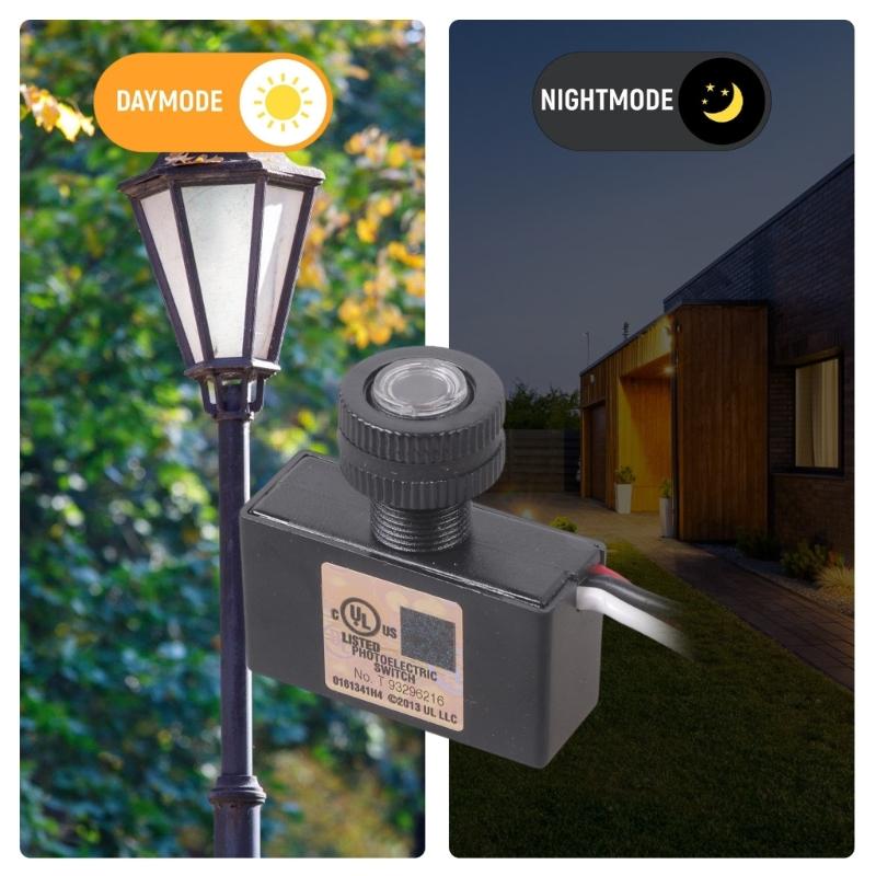 2Pcs Automatic On/Off Photoelectric Switches Light Sensors Controllers for Outdoor LED Fixtures Garden Lighting