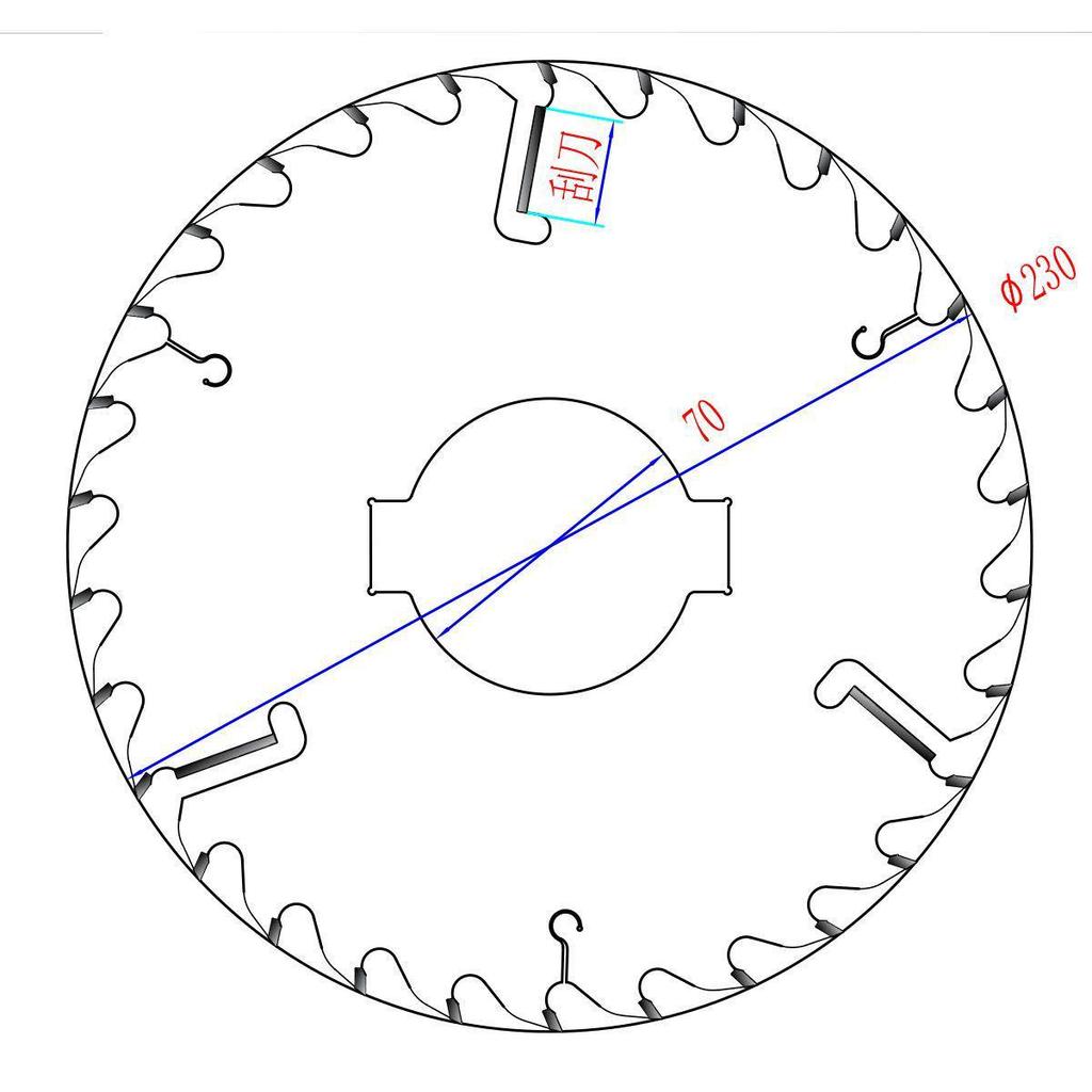 9-Zoll Importiertes Hartmetall-Mehrklingen-Holzbearbeitungs-Schaber-Sägeblatt - Extra Dick