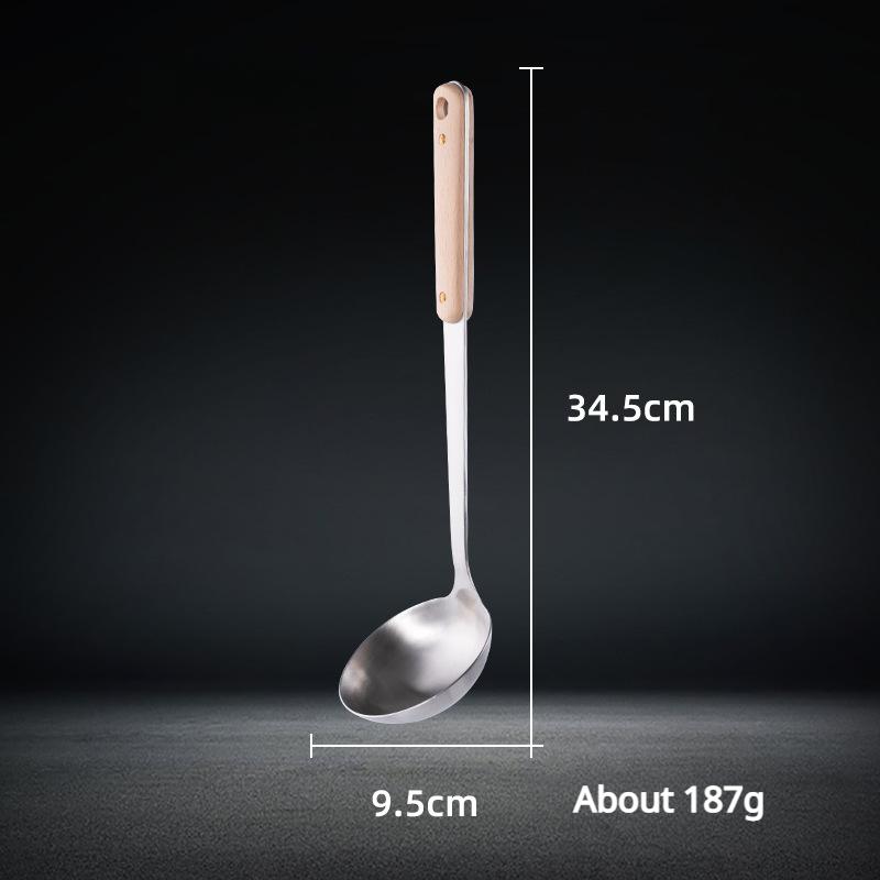 HANYANG Espátula de acero inoxidable, utensilios de cocina, espátula con mango de madera, espátula para cocinar